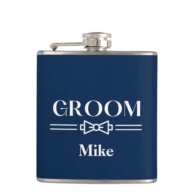 Vinyl Wrapped Flask-Groom Flask (Front)