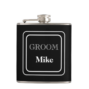 Vinyl Wrapped Flask-Groom Flask