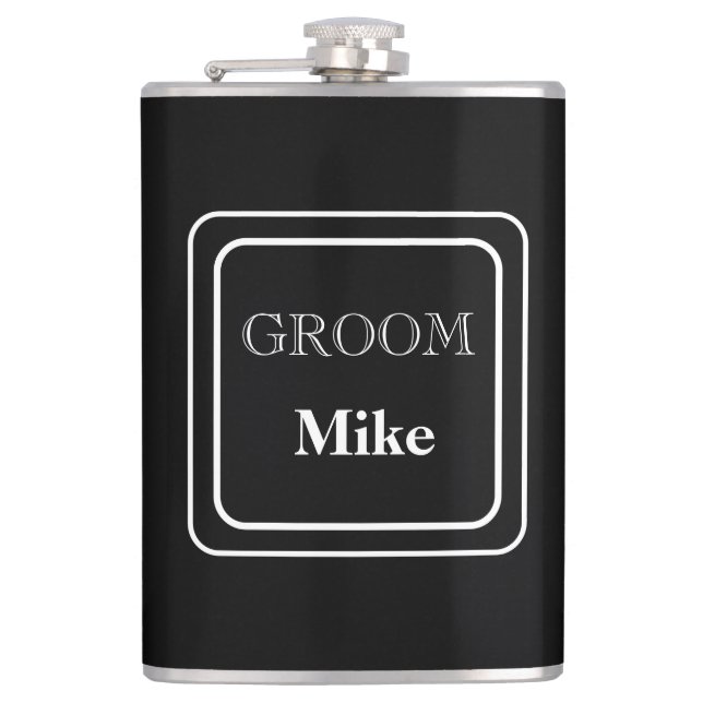 Vinyl Wrapped Flask-Groom Flask (Front)
