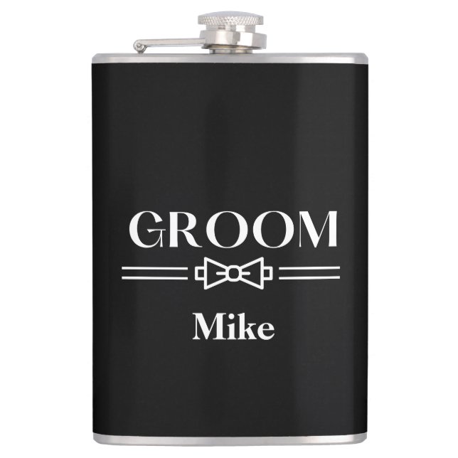 Vinyl Wrapped Flask-Groom Flask (Front)