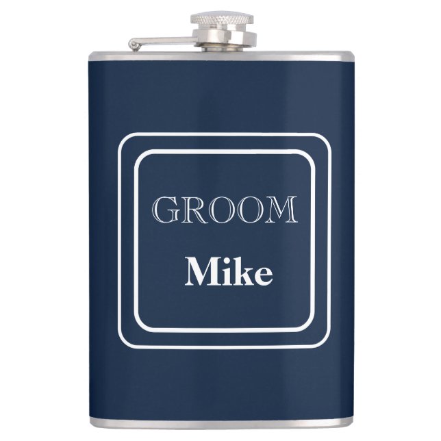 Vinyl Wrapped Flask-Groom Flask (Front)