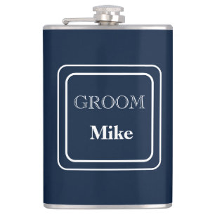 Vinyl Wrapped Flask-Groom Flask