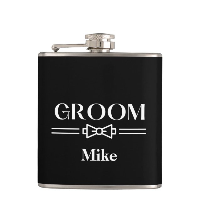 Vinyl Wrapped Flask-Groom Flask (Front)