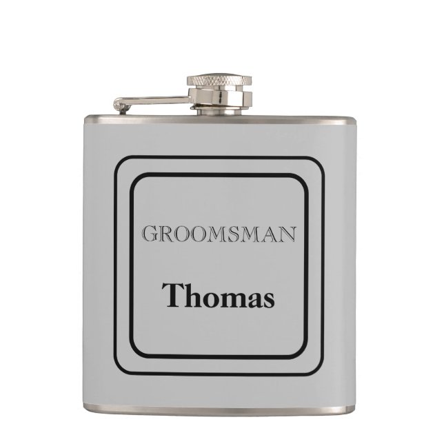 Vinyl Wrapped Flask-Groomsman Flask (Front)