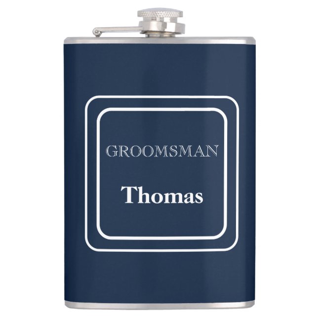 Vinyl Wrapped Flask-Groomsman Flask (Front)