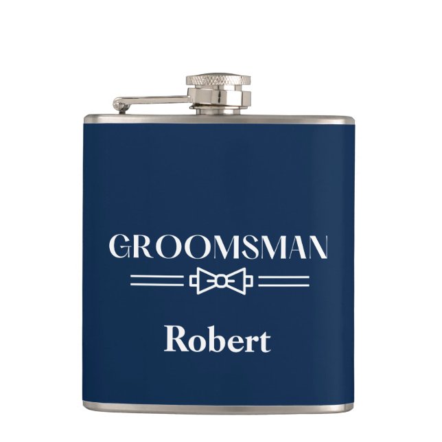 Vinyl Wrapped Flask-Groomsman Flask (Front)