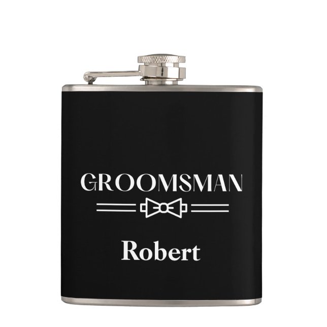 Vinyl Wrapped Flask-Groomsman Flask (Front)