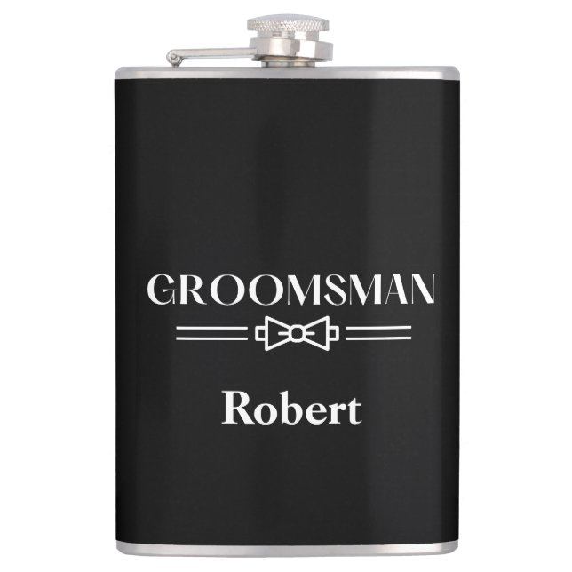 Vinyl Wrapped Flask-Groomsman Flask (Front)