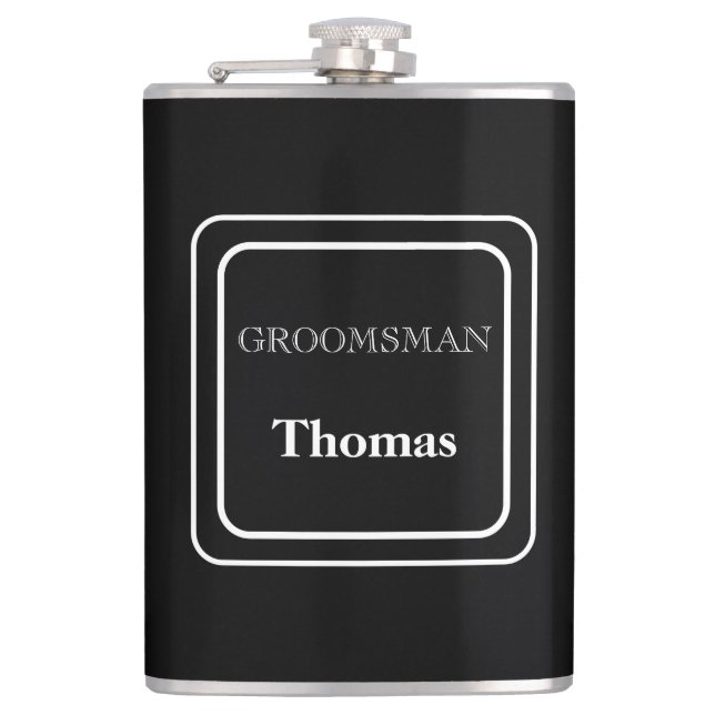 Vinyl Wrapped Flask-Groomsman Flask (Front)