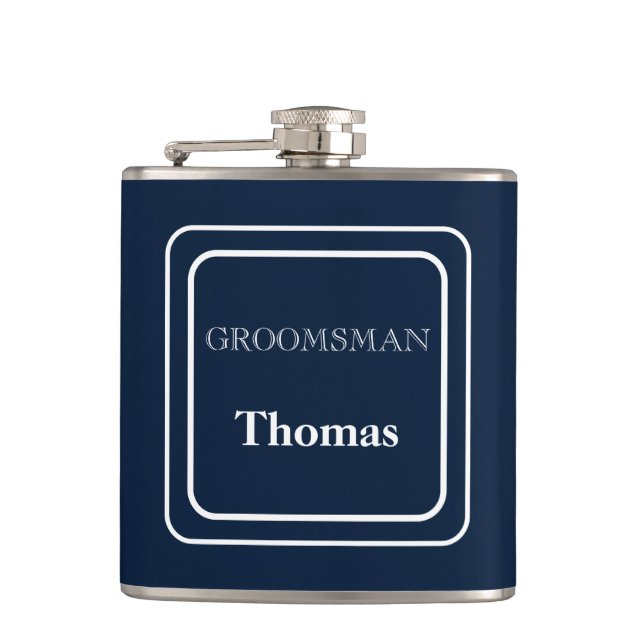 Vinyl Wrapped Flask-Groomsman Flask (Front)