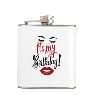 Vinyl Wrapped Flask - It's My Birthday