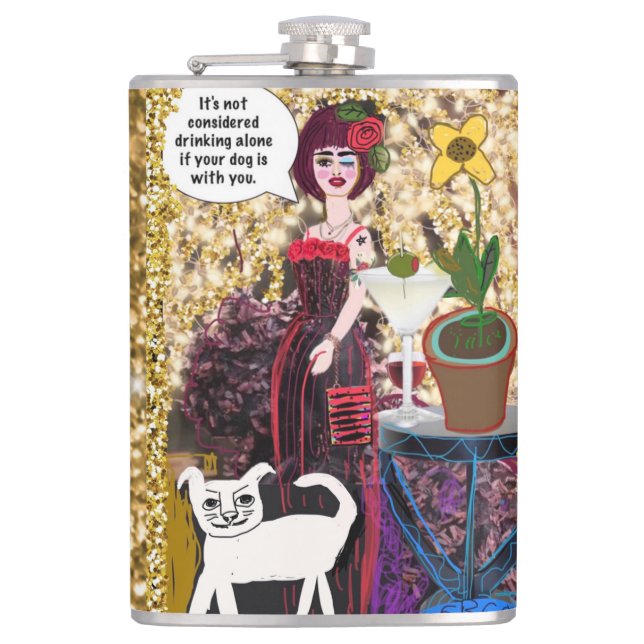 Vinyl Wrapped Flask- It's not considered drinking  Flask (Front)