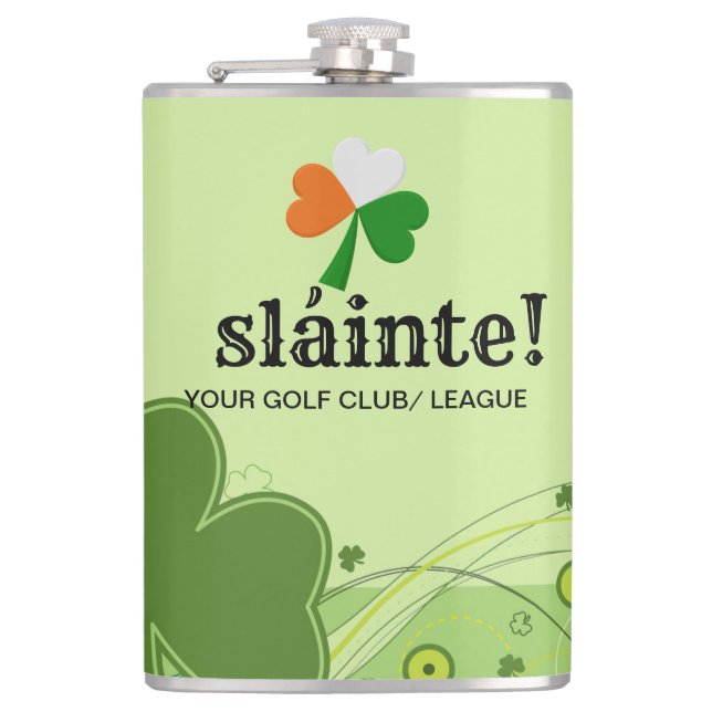 Vinyl Wrapped Shamrock Flask (Front)