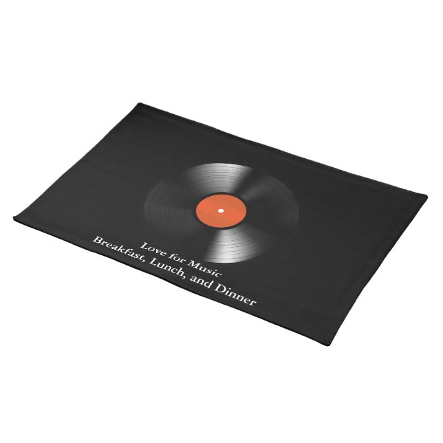 Vinyle Record Cloth Placemat (On Table)
