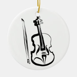 Viola and Bow by Leslie Harlow Ceramic Ornament