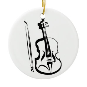 Viola and Bow by Leslie Harlow Ceramic Ornament