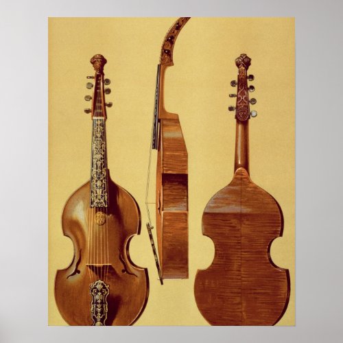 Viola dAmore 18th century from Musical Instrum Poster