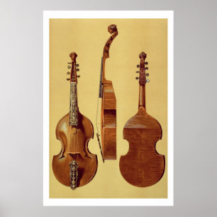 Viola d'Amore, 18th century, from 'Musical Instrum Poster