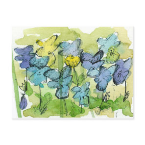 Viola Flowers Spring Garden Johnny Jump Up Violets Postcard