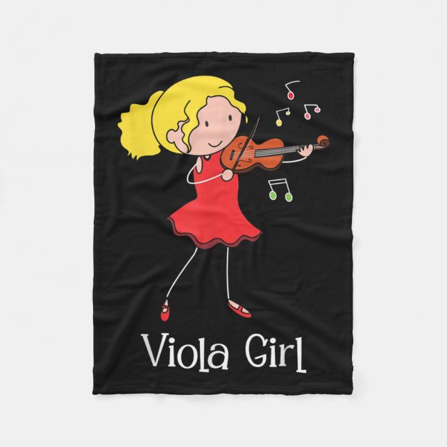 Viola Girl - Violist Symphony Band Jazz Music Love Fleece Blanket (Front)