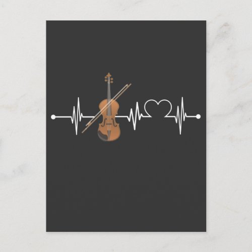 Viola Heartbeat Violin Player Orchestra Musician Postcard