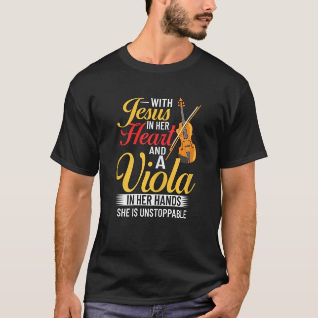 Viola Instrument Music Notes Player Lesson Beginne T-Shirt (Front)