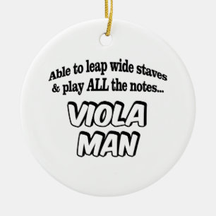 Viola Man - Music Superhero Ceramic Ornament