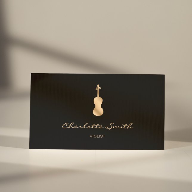 Viola Minimalistic Gold Elegant Business Card (Creator Uploaded)
