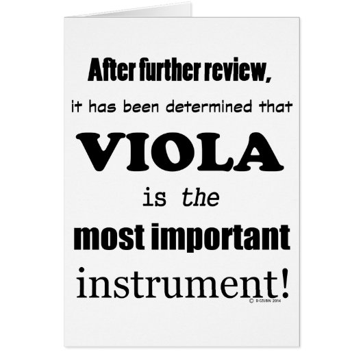 Viola Most Important Instrument Cards (Front)