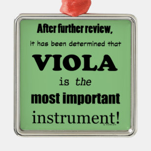 Viola Most Important Instrument Metal Ornament