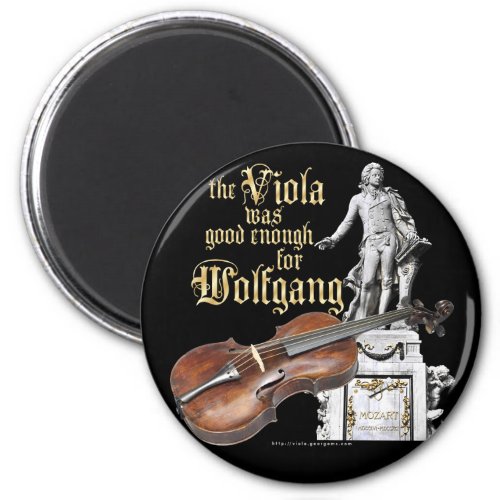 Viola and Mozart Round Magnet