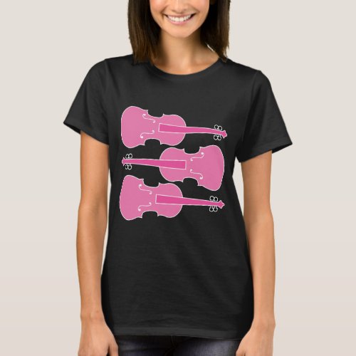Viola Music Instrument Logo Pink T_Shirt