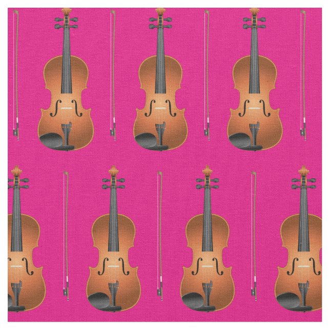 Viola Music Musician Room Decor Pink Fabric (Close Up)