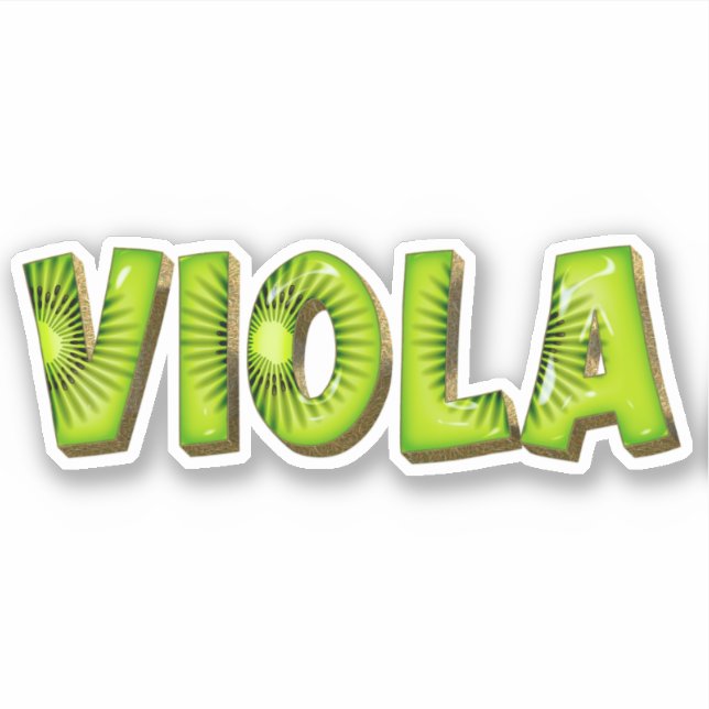 Viola Name Kiwi Design Sticker (Front)