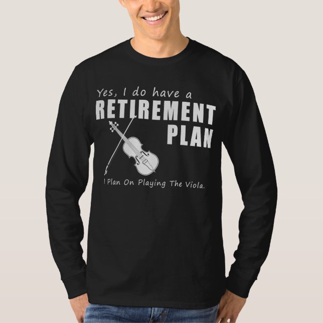 Viola-nt Retirement Melodies: Funny T-Shirt Design (Front)