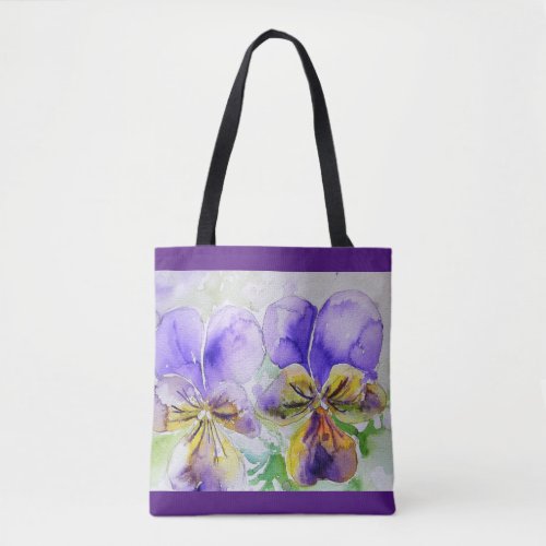 Viola Pansy Purple Flowers Floral Violet GirlsTote Tote Bag