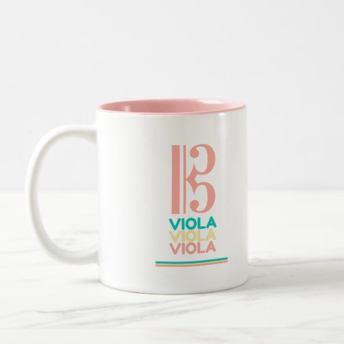 Viola Pink Alto Clef Two_Tone Coffee Mug