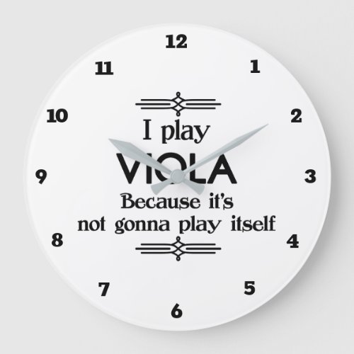 Viola _ Play Itself Funny Deco Music Large Clock