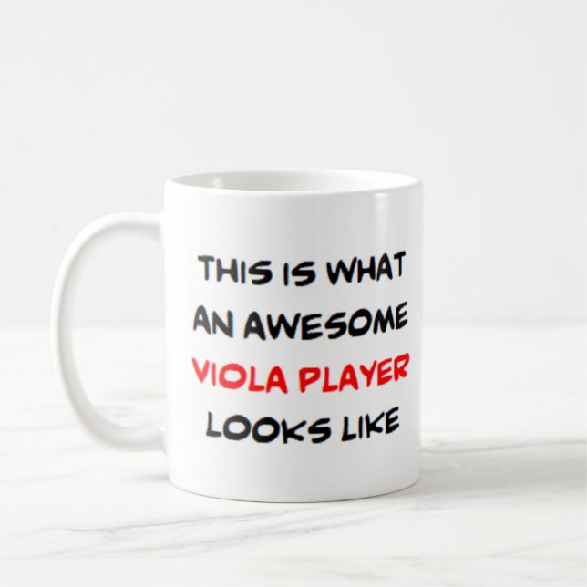 viola player, awesome coffee mug (Left)