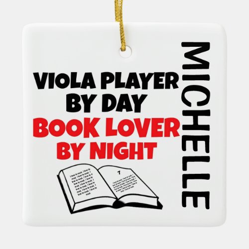 Viola Player loves Reading CUSTOM Ceramic Ornament