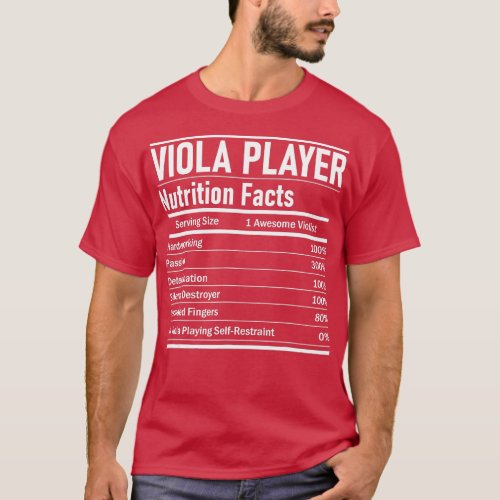 Viola Player Nutrition Facts  Violist Jazz Music  T_Shirt