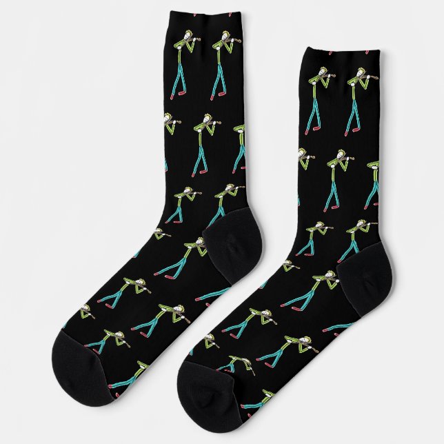 Viola Playing Stickman Socks (Left)