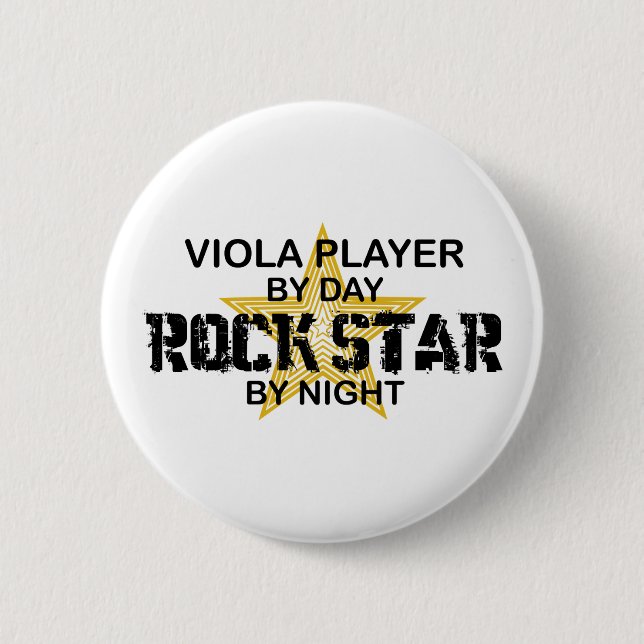 Viola Rock Star by Night Pinback Button (Front)