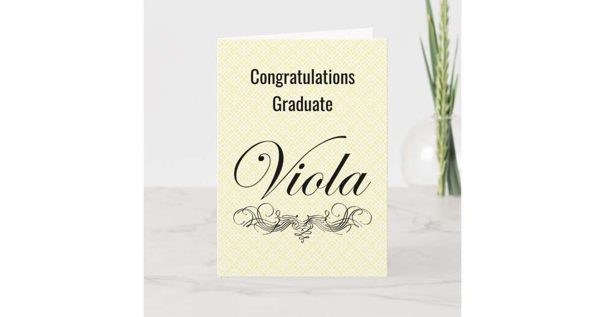 Viola Script Calligraphy Viola Script Graduation Card | Zazzle