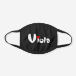 Viola Small Heart Black Cotton Face Mask