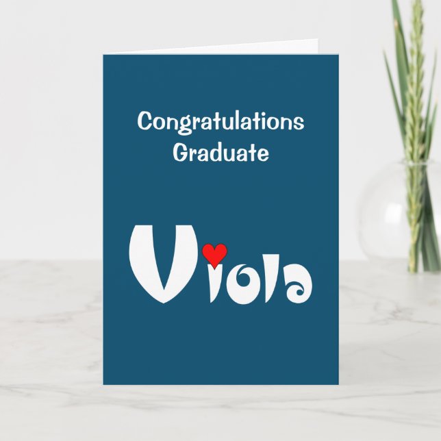 Viola Small Heart Graduation Card (Front)