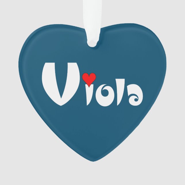 Viola Small Heart Ornament (Front)