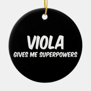 Viola Superpowers Funny Superhero Music Ceramic Ornament