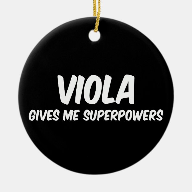 Viola Superpowers Funny Superhero Music Ceramic Ornament (Front)