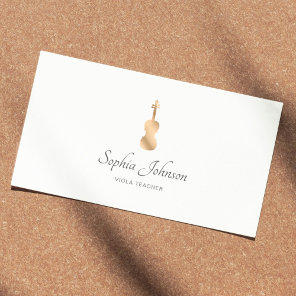 Viola Teacher Gold Professional White Business Card